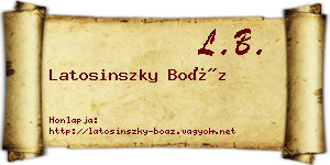 Latosinszky Boáz névjegykártya